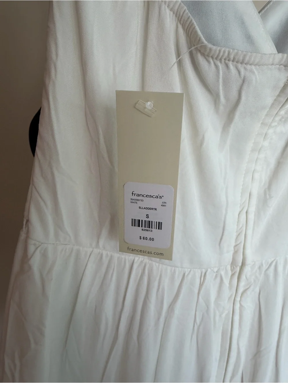 Francesca's Collections White Mini Dress with Blue Floral Embroidery - Picture 5 of 5